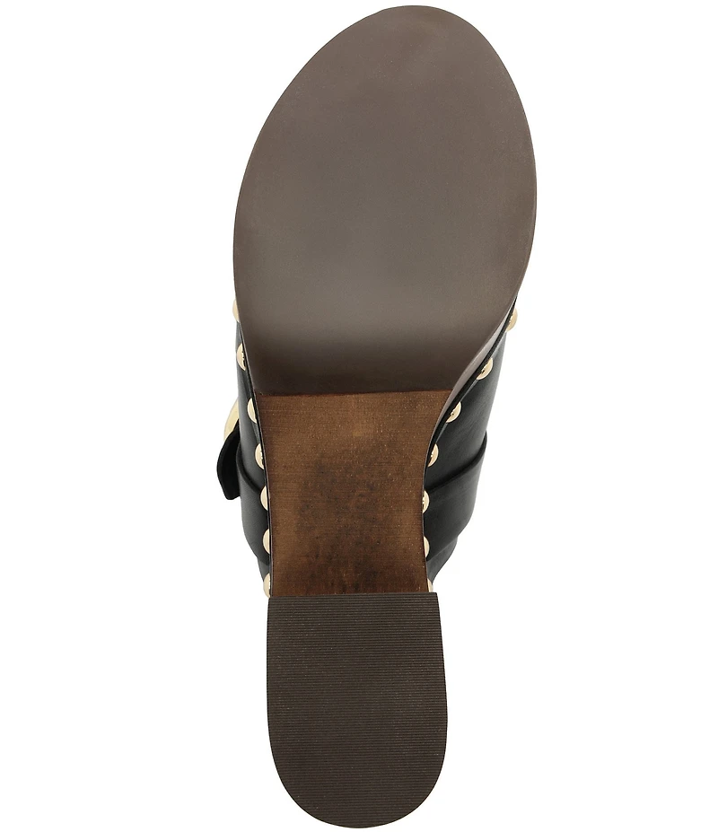 Schutz Piper Leather Block Heel Platform Clogs