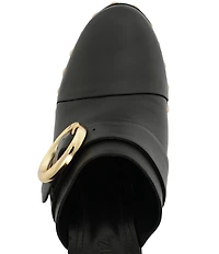 Schutz Piper Leather Block Heel Platform Clogs