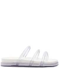 Schutz Polly Sporty Polyvinyl Triple Strap Slide Sandals