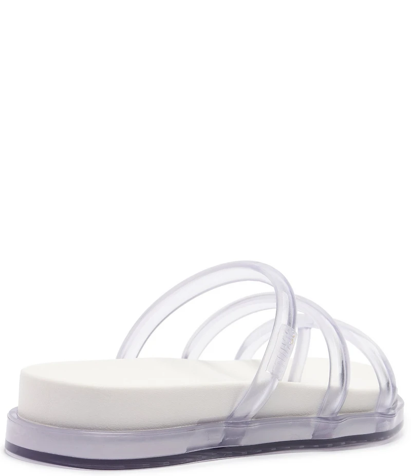 Schutz Polly Sporty Polyvinyl Triple Strap Slide Sandals