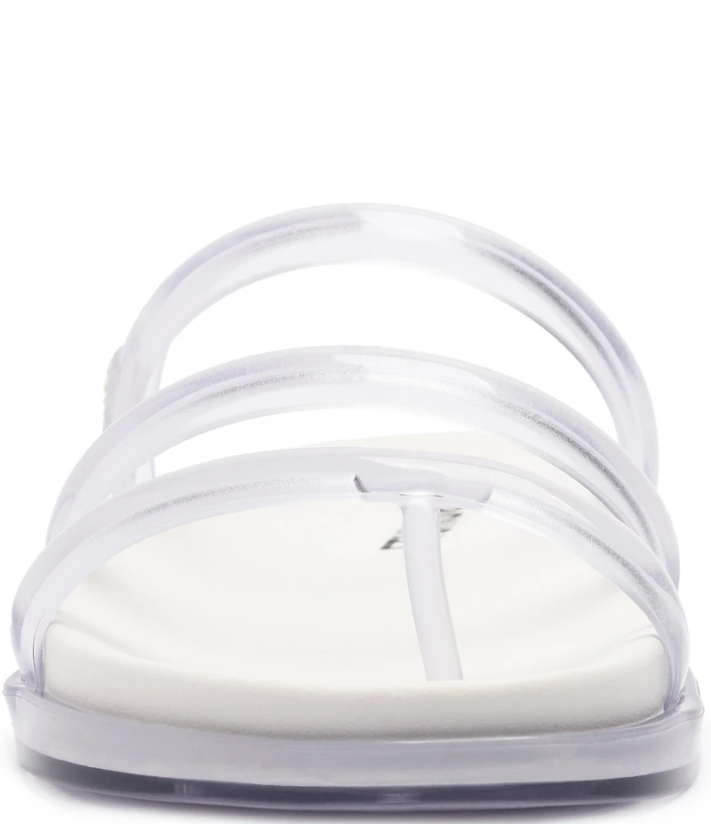 Schutz Polly Sporty Polyvinyl Triple Strap Slide Sandals