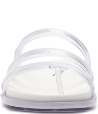 Schutz Polly Sporty Polyvinyl Triple Strap Slide Sandals