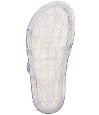 Schutz Polly Sporty Polyvinyl Triple Strap Slide Sandals