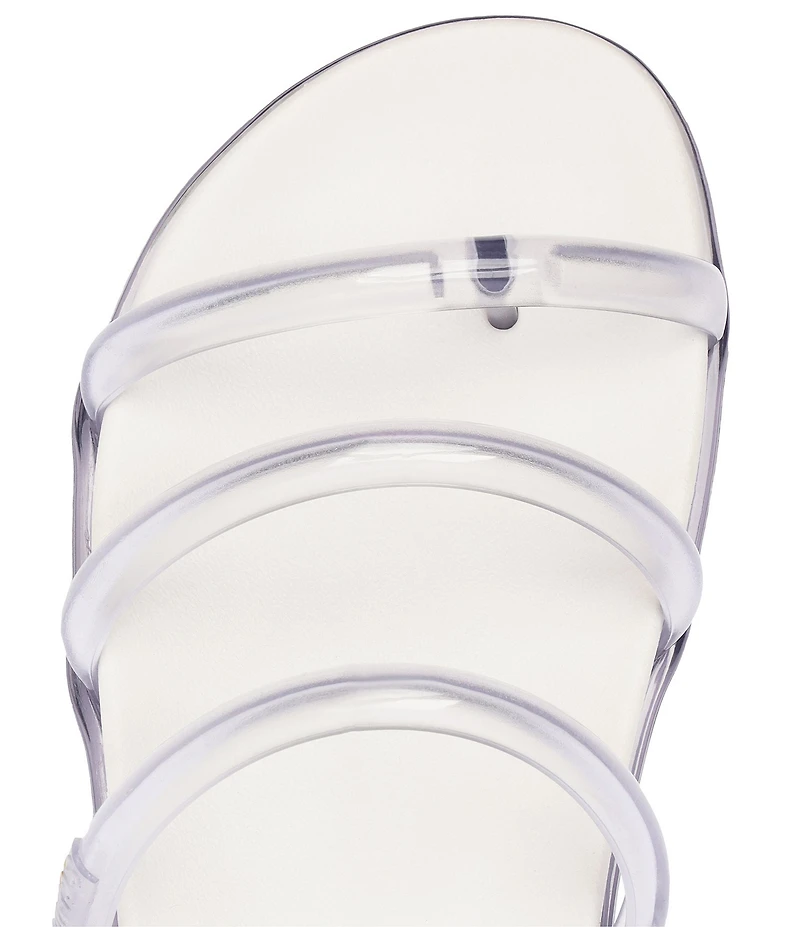 Schutz Polly Sporty Polyvinyl Triple Strap Slide Sandals