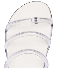 Schutz Polly Sporty Polyvinyl Triple Strap Slide Sandals