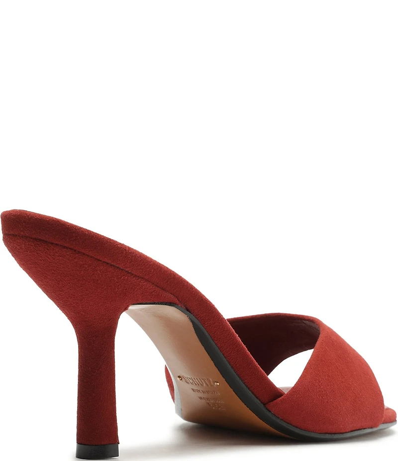 Schutz Posseni Suede Square Toe Dress Slide Sandals