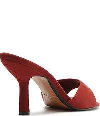 Schutz Posseni Suede Square Toe Dress Slide Sandals