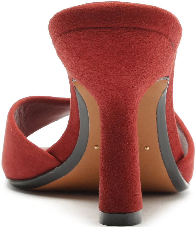 Schutz Posseni Suede Square Toe Dress Slide Sandals