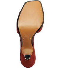Schutz Posseni Suede Square Toe Dress Slide Sandals