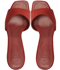 Schutz Posseni Suede Square Toe Dress Slide Sandals