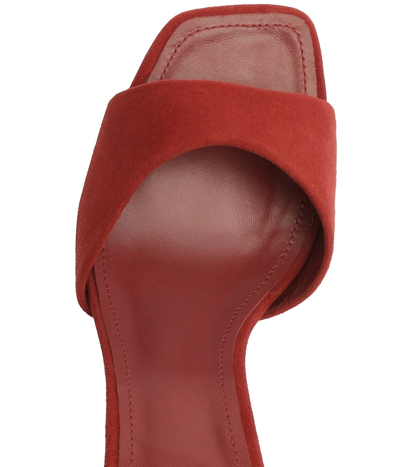 Schutz Posseni Suede Square Toe Dress Slide Sandals