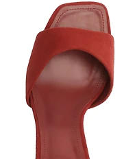 Schutz Posseni Suede Square Toe Dress Slide Sandals
