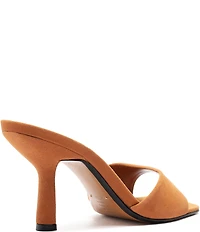 Schutz Posseni Suede Square Toe Dress Slide Sandals