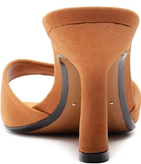 Schutz Posseni Suede Square Toe Dress Slide Sandals