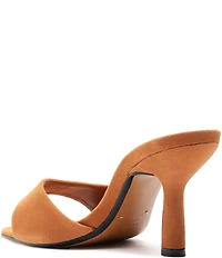 Schutz Posseni Suede Square Toe Dress Slide Sandals