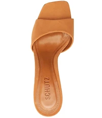 Schutz Posseni Suede Square Toe Dress Slide Sandals
