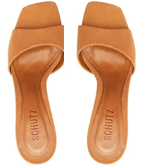 Schutz Posseni Suede Square Toe Dress Slide Sandals