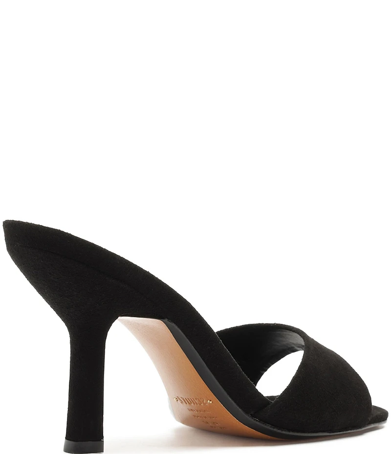Schutz Posseni Suede Square Toe Dress Slide Sandals