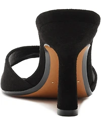 Schutz Posseni Suede Square Toe Dress Slide Sandals