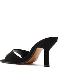 Schutz Posseni Suede Square Toe Dress Slide Sandals