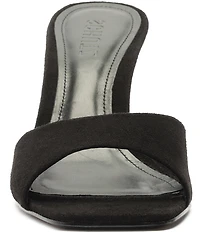 Schutz Posseni Suede Square Toe Dress Slide Sandals