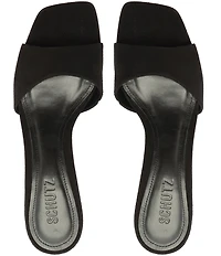 Schutz Posseni Suede Square Toe Dress Slide Sandals