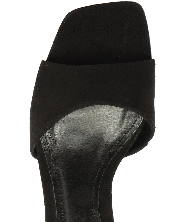 Schutz Posseni Suede Square Toe Dress Slide Sandals