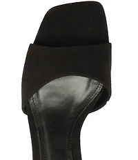 Schutz Posseni Suede Square Toe Dress Slide Sandals