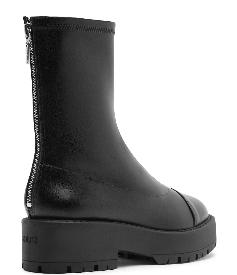 Schutz Rita Back Zipper Platform Booties