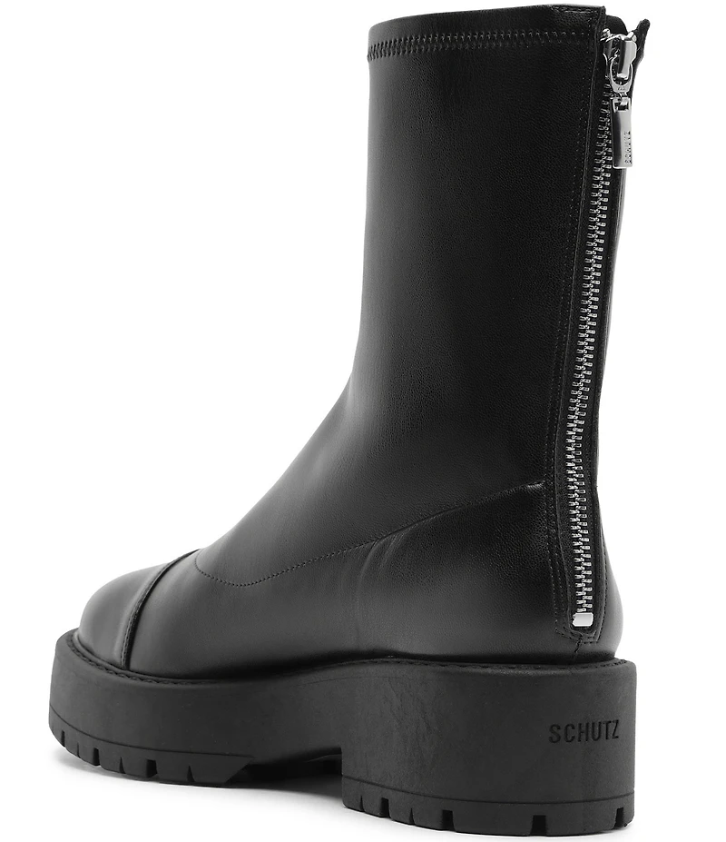 Schutz Rita Back Zipper Platform Booties