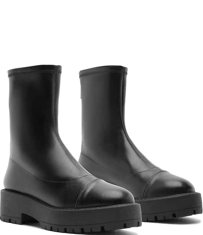 Schutz Rita Back Zipper Platform Booties