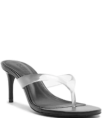Schutz Roslyn Vinyl Thong Slide Dress Sandals