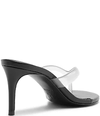 Schutz Roslyn Vinyl Thong Slide Dress Sandals