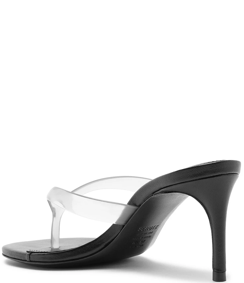 Schutz Roslyn Vinyl Thong Slide Dress Sandals