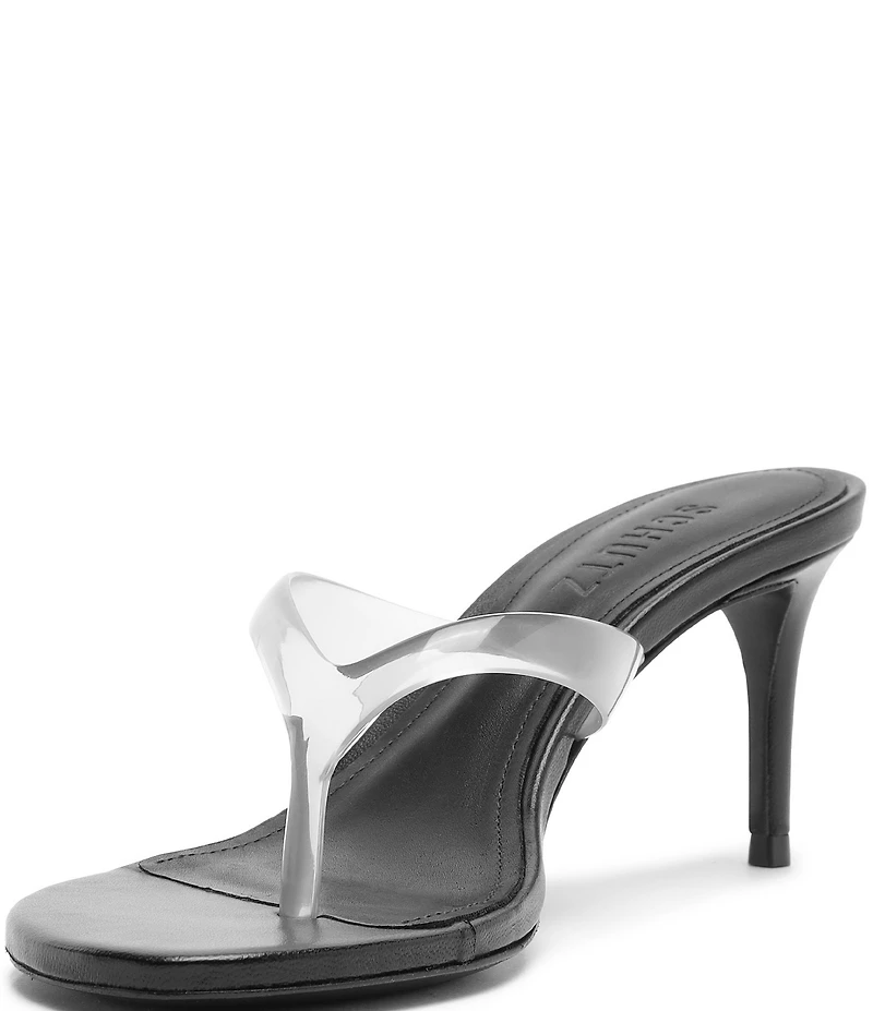 Schutz Roslyn Vinyl Thong Slide Dress Sandals