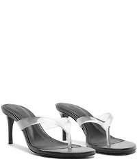 Schutz Roslyn Vinyl Thong Slide Dress Sandals