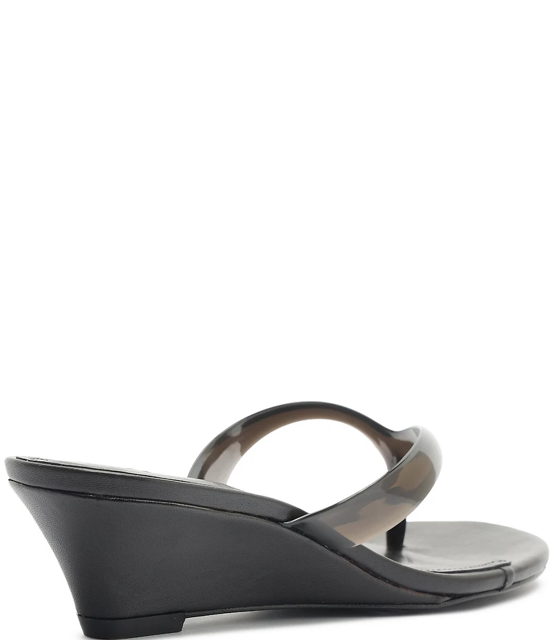 Schutz Roslyn Jelly Thong Wedge Slide Sandals