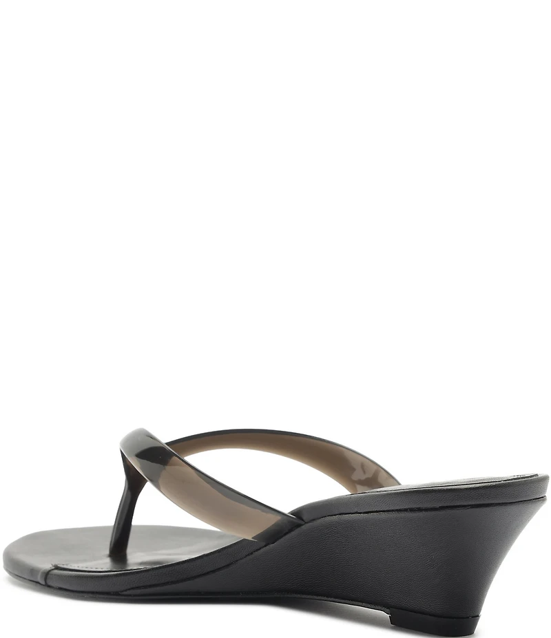 Schutz Roslyn Jelly Thong Wedge Slide Sandals
