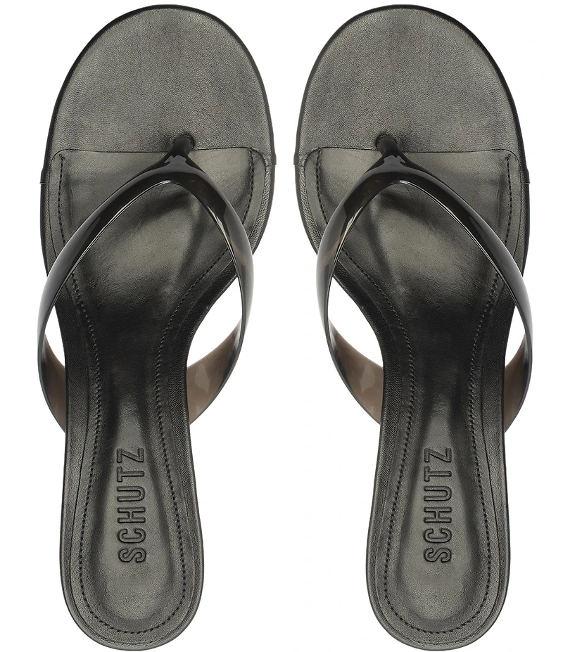 Schutz Roslyn Jelly Thong Wedge Slide Sandals