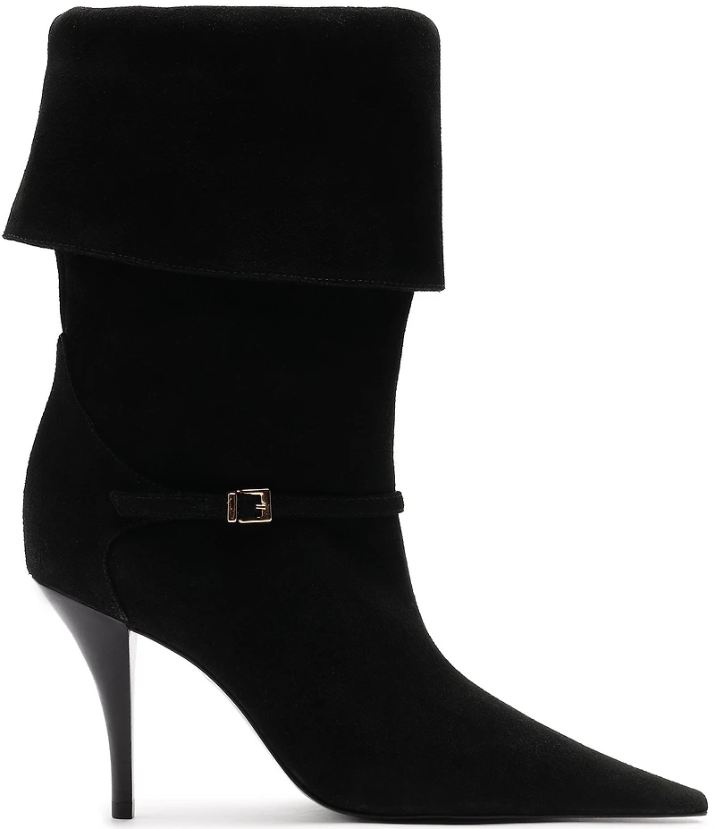 Schutz Rudy Suede Buckle Strap Hardware Booties