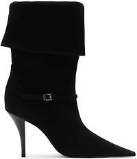 Schutz Rudy Suede Buckle Strap Hardware Booties