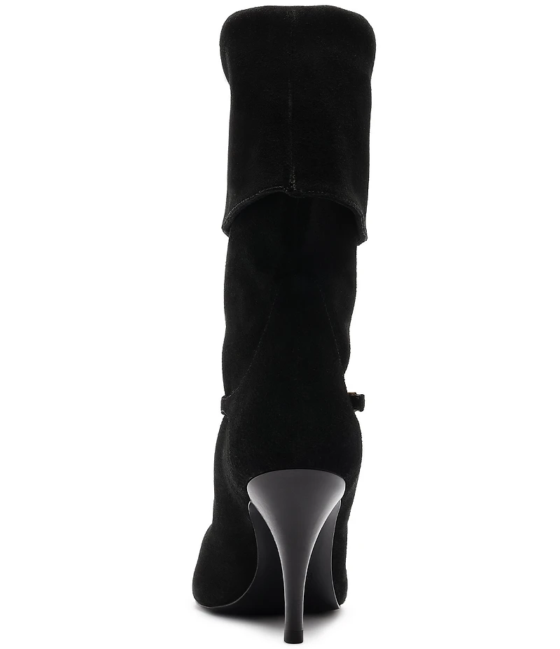 Schutz Rudy Suede Buckle Strap Hardware Booties