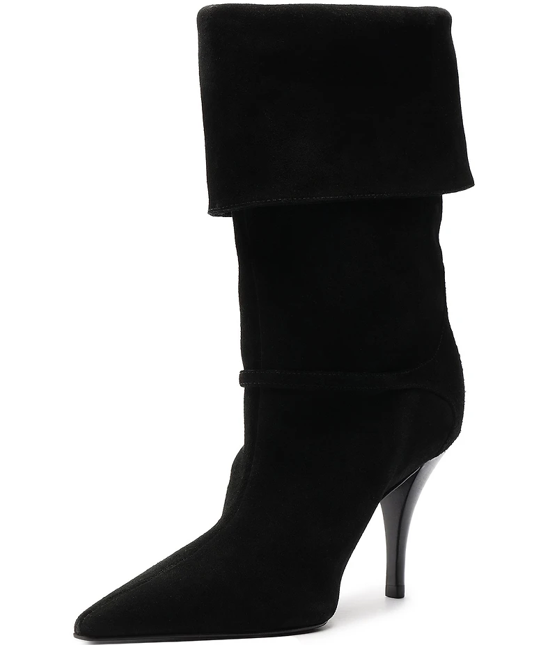 Schutz Rudy Suede Buckle Strap Hardware Booties