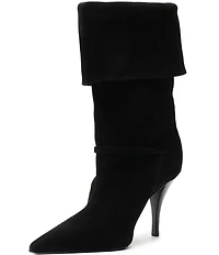 Schutz Rudy Suede Buckle Strap Hardware Booties