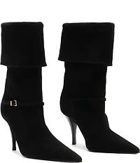 Schutz Rudy Suede Buckle Strap Hardware Booties