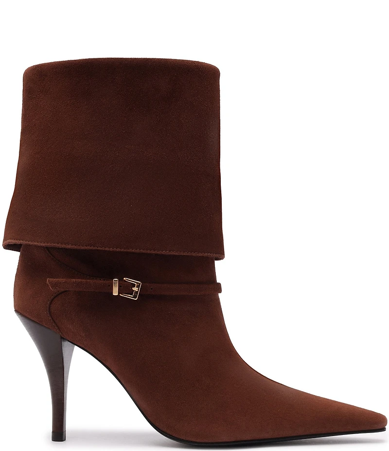 Schutz Rudy Suede Buckle Strap Hardware Booties