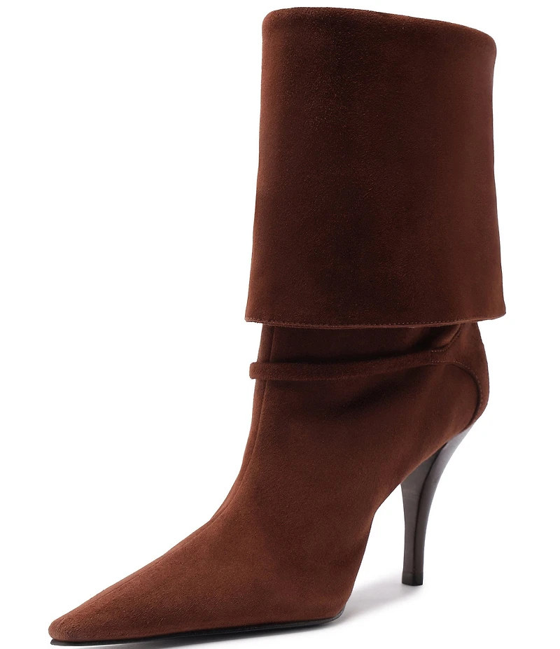 Schutz Rudy Suede Buckle Strap Hardware Booties