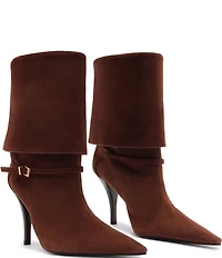 Schutz Rudy Suede Buckle Strap Hardware Booties