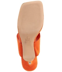 Schutz Sage Mid Stiletto Suede Thong Slide Sandals