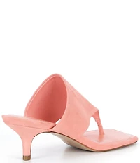 Schutz Sage Mid Stiletto Suede Thong Slide Sandals